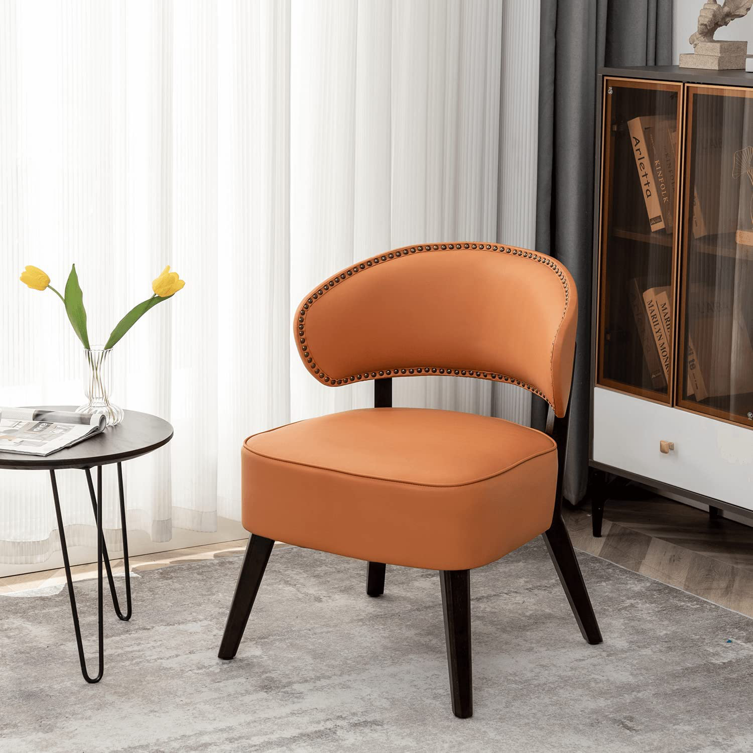 Leather cushion dining chair sale